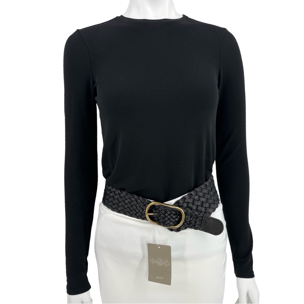 Anthropologie Size XS, 100% Genuine Leather Black Belt